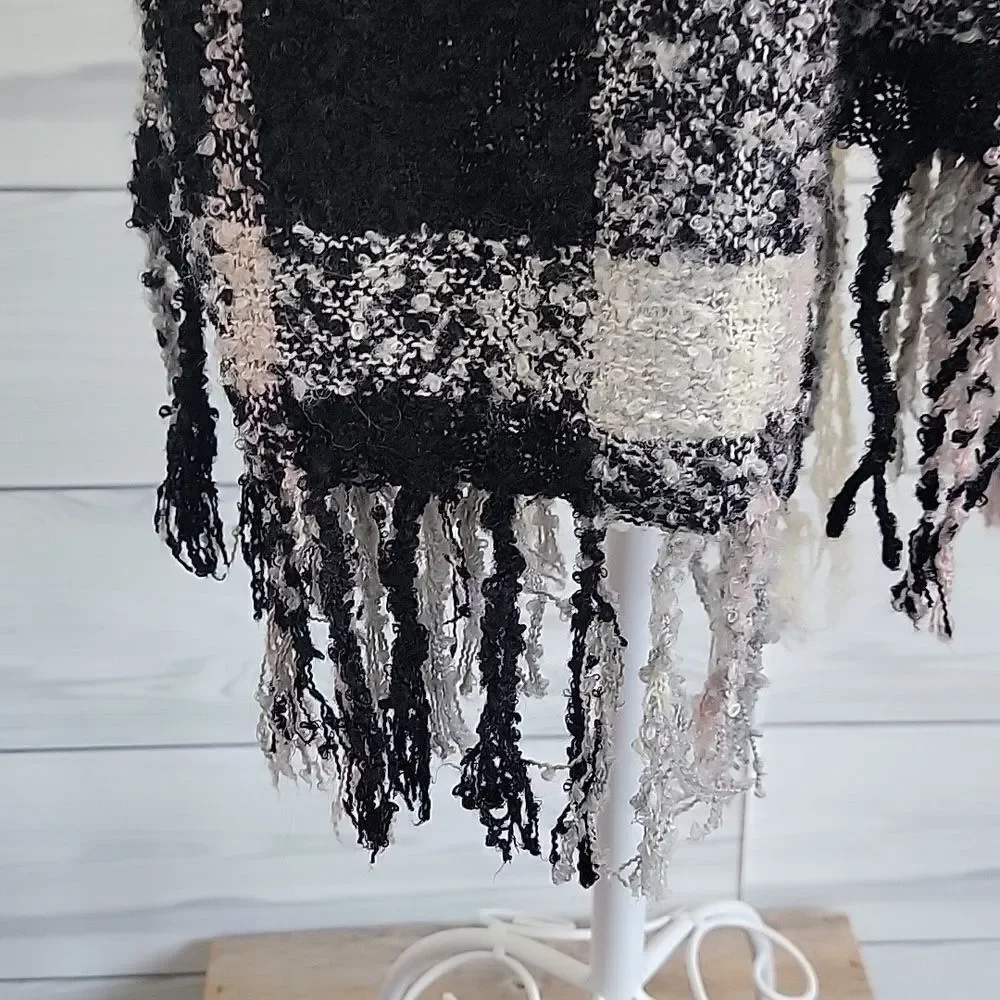 Unbranded Plaid Fringe Shawl Wrap 26